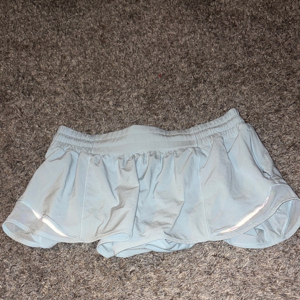 Lululemon size 6 low rise 2.5 inch shorts in light blue never warn
